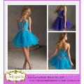 Hot Tulle with Sequins and Crystals Sweetheart Lace up Back Above Knee Length Mini Latest Party Wear Dresses for Girls (LH0054)